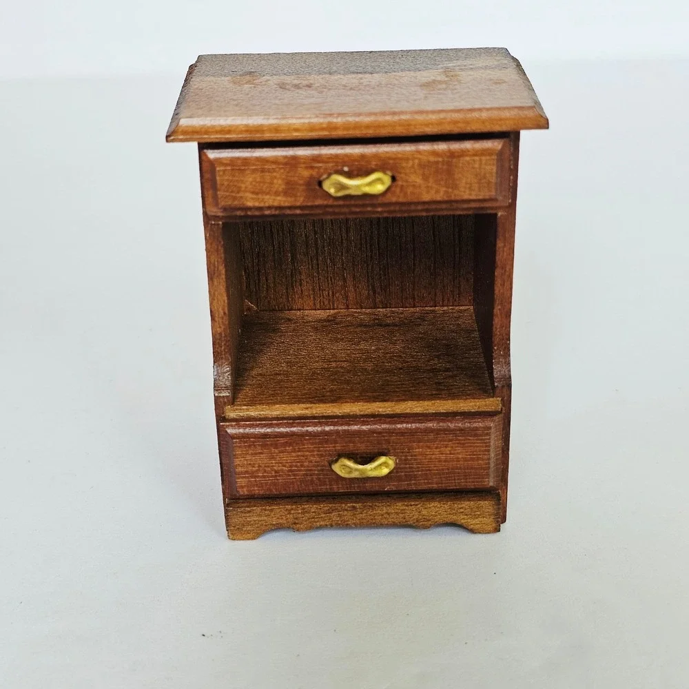 Vtg Wooden Miniature Corner Hutch Dollhouse Furniture Farmhouse Cottagecore
